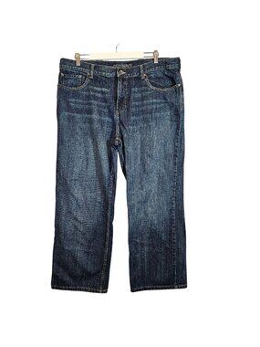 Old Navy Mens 40W 30L straight loose wide leg  Dark Blue Denim Jeans hipster